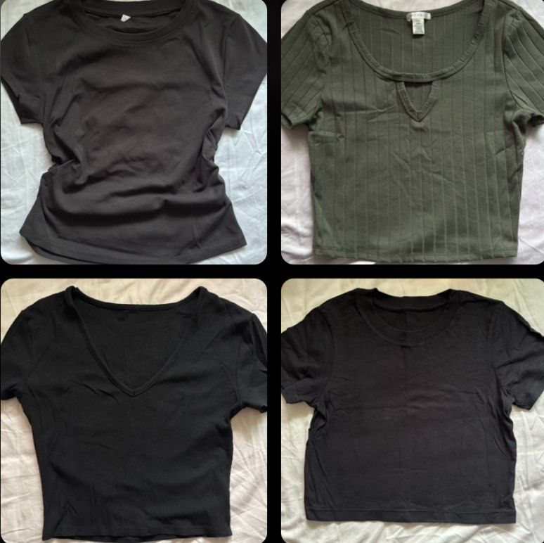 crop tops, basic tee (Category: Shirts) located in Singapore. Submitted by 10doll4rs (Listing ID 1397058415, Image 1). Description: $8 each.