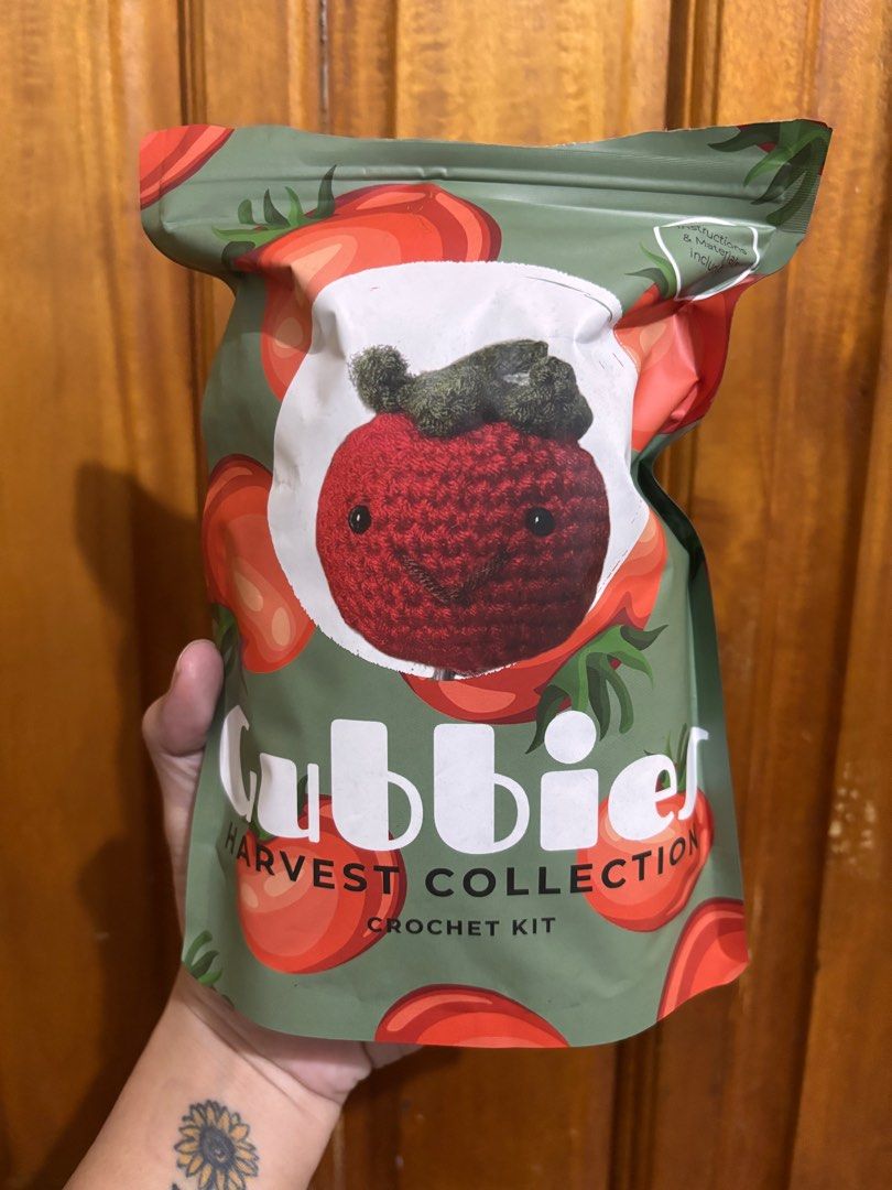 Cute Tomato Crochet Kit (Category: Handmade Craft) located in Quezon City. Submitted by loveroux (Listing ID 1397158379, Image 1). Description: Brand new (opened to check contents but never used). Complete kit. Help this impulsive buyer/emotional hoarder declutter our home and fund my dream biz.🤗.