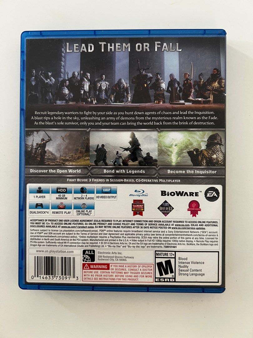 Dragon Age: Inquisition - PS4 (Category: PlayStation) located in Manila. Submitted by thejenclai01765 (Listing ID 1397072209, Image 2). Description: - Dragon Age: Inquisition for PlayStation 4 PRICE NEGOTIABLE.