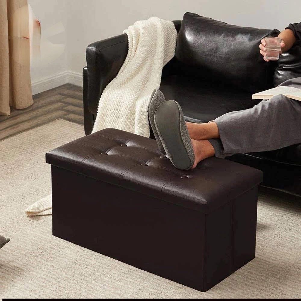 Foldable Storage Sofa (Category: Storage Boxes & Baskets) located in Manila. Submitted by lyfrancois14 (Listing ID 1397040090, Image 2). Description: - Versatile foldable storage ottoman - Tufted design - Provides ample storage space - Doubles as a footrest or extra seat - Easy to assemble and folds flat for storage - Available in brown and black.