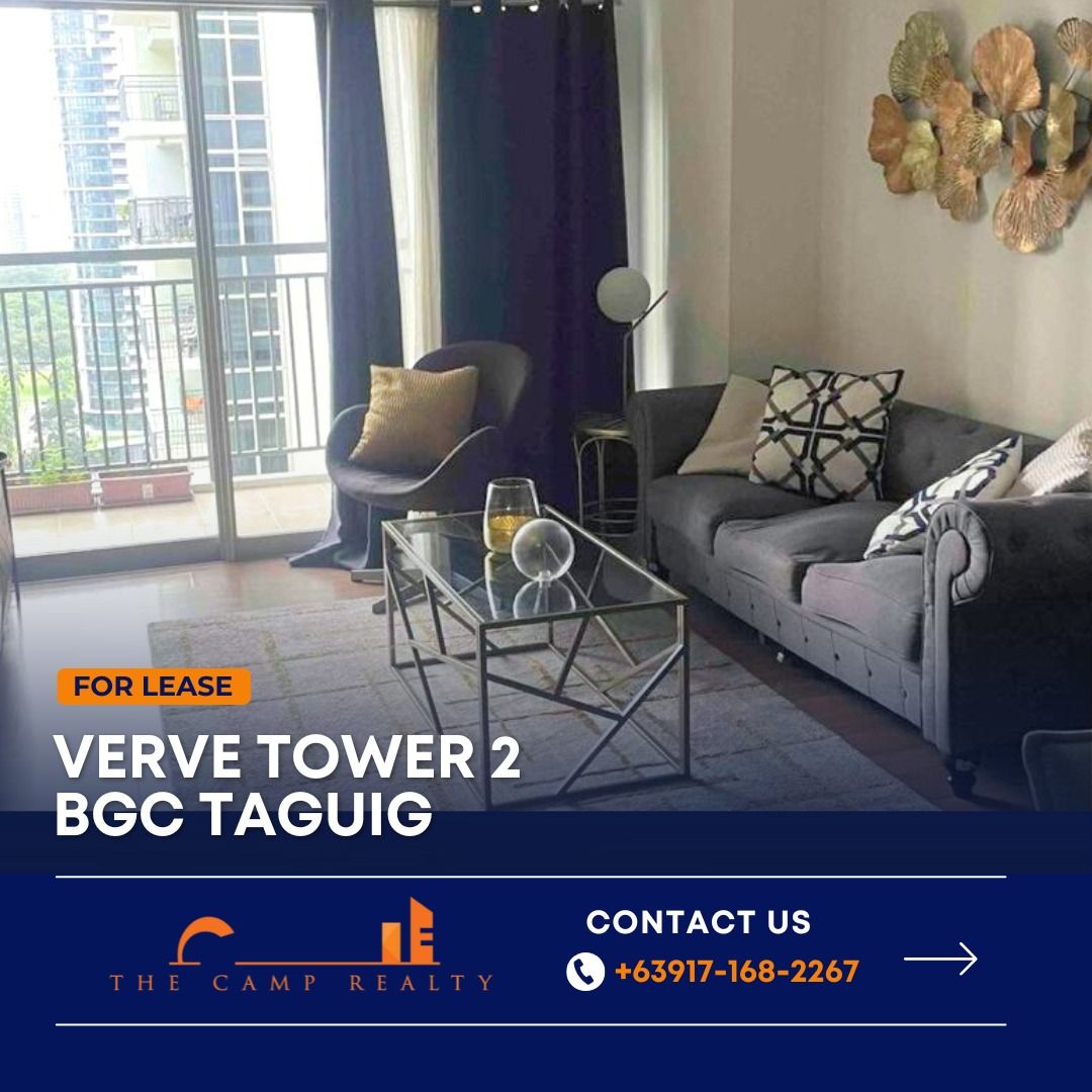 For Lease: Verve Tower 2 BGC Taguig (Category: Apartments & Condos) located in Taguig. Submitted by thecamprealty (Listing ID 1397195294, Image 1). Description: For Lease: Verve Tower 2 2 BR - 102sqm 28th floor 2 bedroom + maidsroom 2 bathroom + powder room Furnished & well-interiored 135,000 with parking inclusive of dues Property Code: TCR-VR-008.