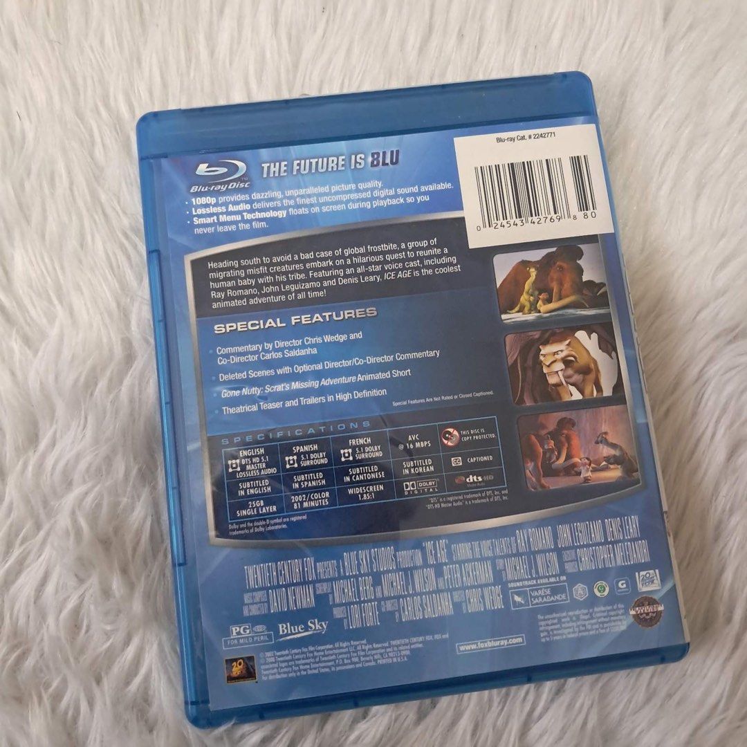 Ice Age Film Blu-ray (Category: CDs & DVDs) located in Las Pinas. Submitted by thestylecapital (Listing ID 1397105873, Image 3). Description: CDs are in good condition! Can send addtl pics if you need it. Please note that these are untested because we no longer have a bluray player :) The blu-ray CDs are in great (almost perfect) condition. Little to no scratches! We’re decluttering and letting this go. Please review the posted photos for the act