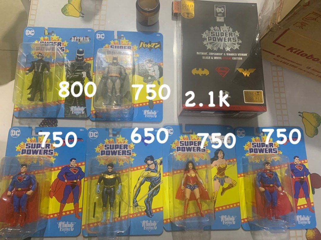 mcfarlane super powers (Category: Figurines & Statues) located in San Pedro. Submitted by btoyzz (Listing ID 1397171786, Image 1). Description: prices posted sa photos na check nyo na lang..