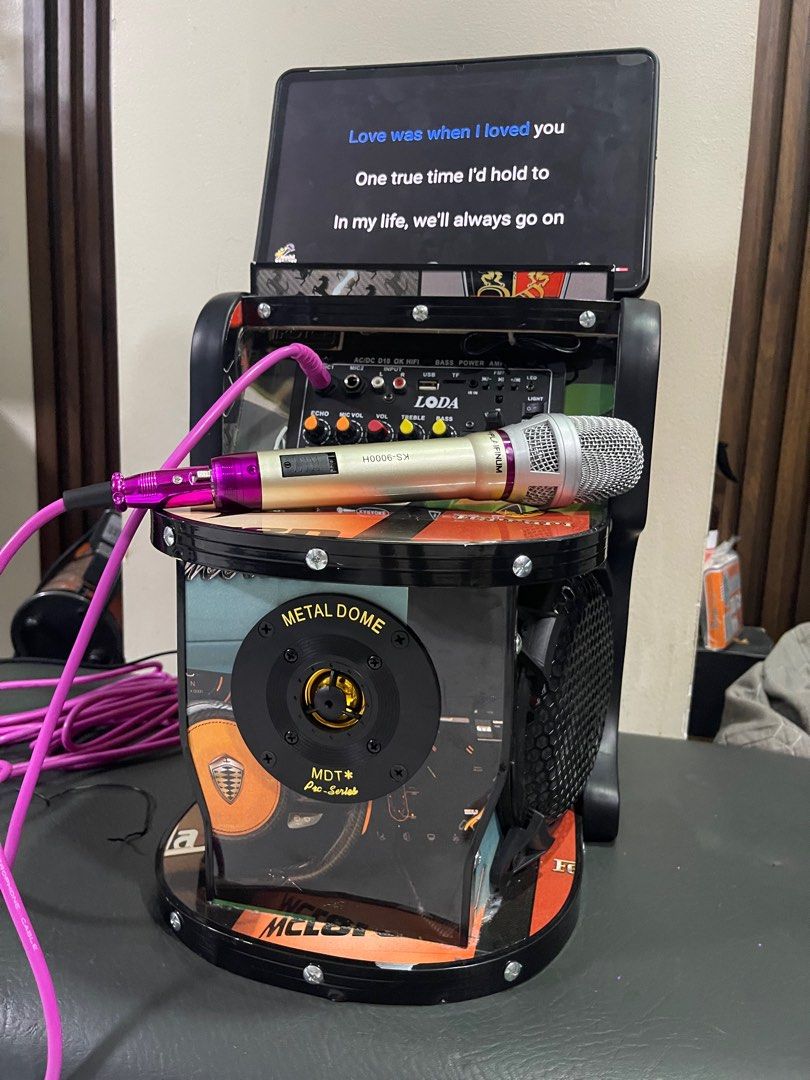 Mini Karaoke Machine (Category: Soundbars, Speakers & Amplifiers) located in Manila. Submitted by finneasmorrow (Listing ID 1397189600, Image 3). Description: 🎤 HEAVY DUTY MINI KARAOKE MACHINE 🎶 FREE Premium Platinum Karaoke Mic Included! ✨ FEATURES: • 🎧 Dual Speaker with High-Quality Tweeter • 💥 Hi-Fi Bass Power Amplifier for concert-like sound • 📲 Bluetooth Ready – stream your favorite hits wirelessly • 💻 USB Flash Drive Mode – plug and p