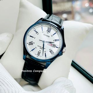 Montres Company 香港註冊公司(32年老店) 卡西歐 CASIO 100米防水 真皮錶帶 MTP MTP1384 MTP1384BUL MTP-1384 MTP-1384BUL MTP-1384BUL-7 MTP-1384BUL-7A 黑白色 兩款色有現貨64221545655683110