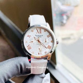 Montres Company 香港註冊公司(32年老店) 卡西歐 CASIO SHEEN 真皮錶帶 50米防水 SHE SHE3511 SHE3511L SHE-3511 SHE-3511L SHE-3511L-7 SHE-3511L-7A 白銀色 有現貨64226231029379110