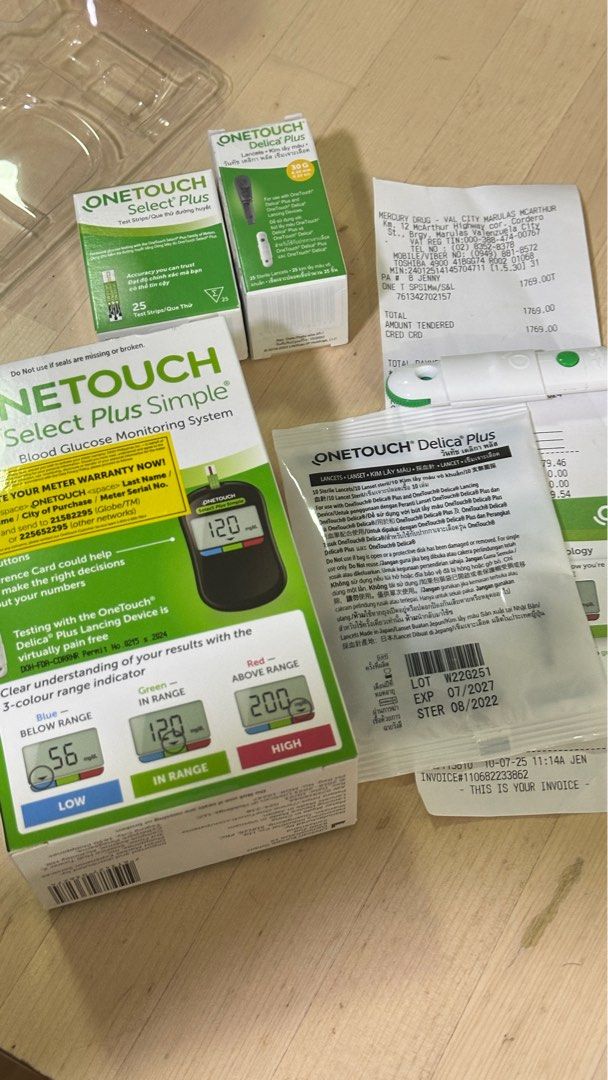 OneTouch Select Plus Simple Blood Glucose Meter (Category: Health Monitors & Weighing Scales) located in Valenzuela. Submitted by neeer (Listing ID 1397148635, Image 3). Description: FOR SALE One Touch Blood Glucose Monitoring System Good as Brand New , complete w/ box and receipt with 15pcs test strips + 15pcs lancets RFS: Duplicate Device Location: Paso De Blas, Valenzuela City MOP: Gcash / Bank transfer Delivery via Lalamove or J&T Original Pr