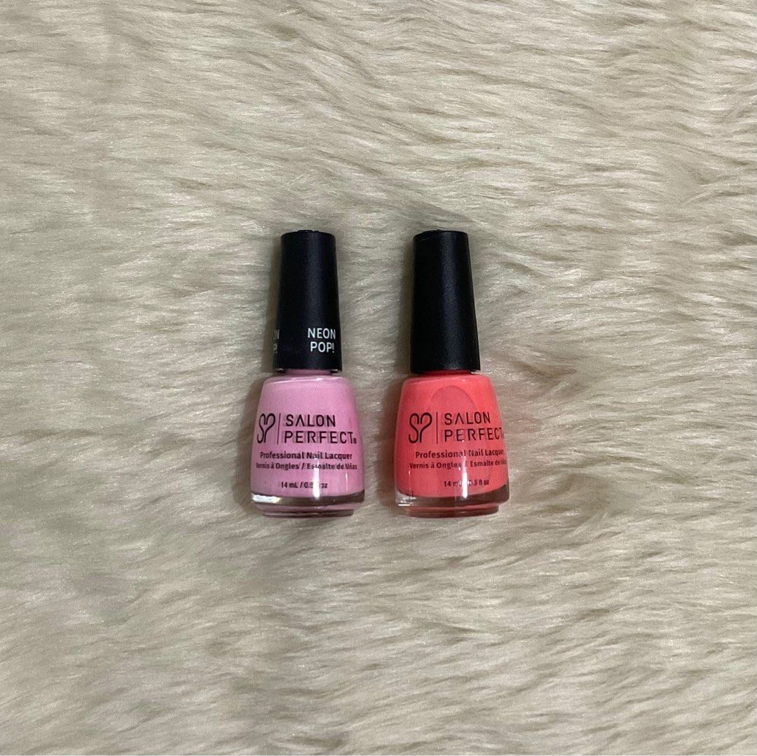 Salon Perfect Nail Lacquer Nail Polish Bundle (Category: Hands & Nails) located in Caloocan City. Submitted by de_clothur (Listing ID 1397051779, Image 1). Description: Please read before making an offer😊 💅all nail polishes bottle are cleaned to avoid difficulty on opening and drying out 💅but for the rest, the nail polishes is still good condition and watery consistency like a new nail polish 💅 take consideration of its original prices, these