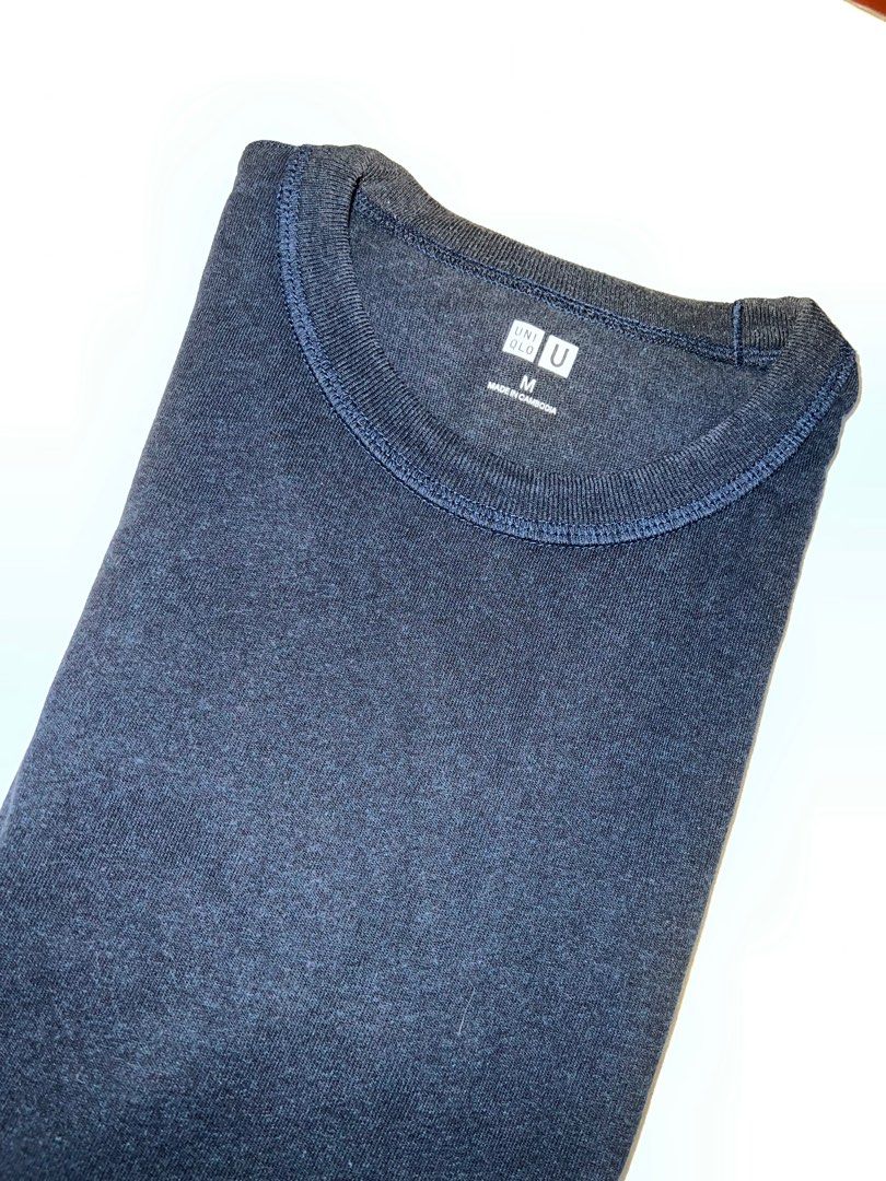 Uniqlo U Crew Neck T-shirt - Medium (Category: Tshirts & Polo Shirts ) located in Bulacan. Submitted by leyovv (Listing ID 1397188249, Image 3). Description: - Uniqlo U crew neck t-shirt - Classic design and comfortable fit - Solid dark blue color - Size: Medium - Made in Cambodia.