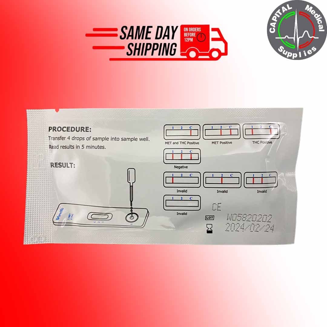 Urine Drug test kit MET/THC 3lines (Category: Health Monitors & Weighing Scales) located in Caloocan City. Submitted by gilpo052265729 (Listing ID 1397047536, Image 3). Description: ● Wondfo ● One Step MET-THC Urine Test (3 lines) ● Transfer 4 drops of sample into the sample well ● Read result in 4 minutes ● keep away from sunlight ● keep dry ● Single use ● 1 pc.