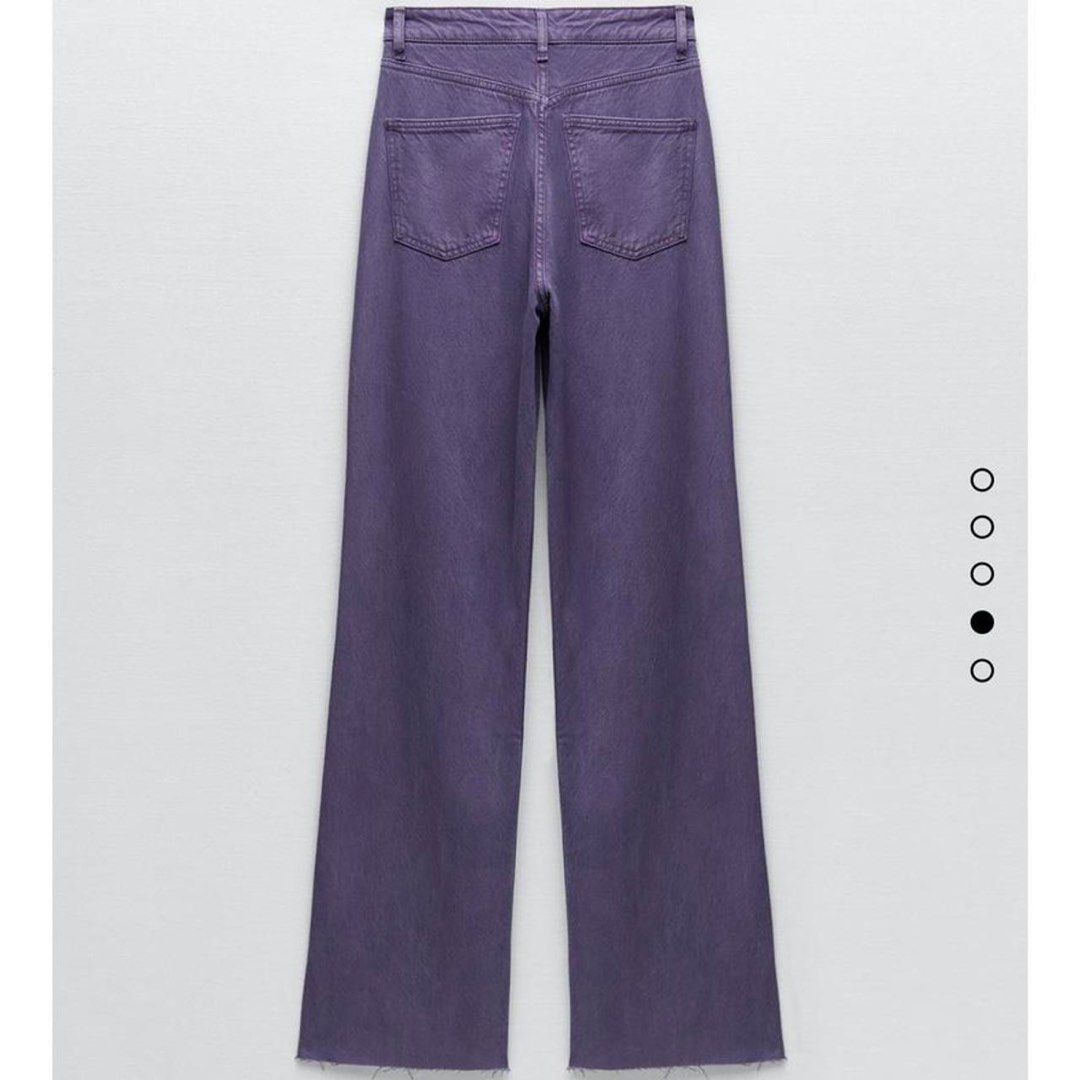 Zara purple wide leg jeans (Category: Jeans) located in Rizal. Submitted by issayrivera (Listing ID 1397144669, Image 2). Description: Size UK 12 color puple BNWT.