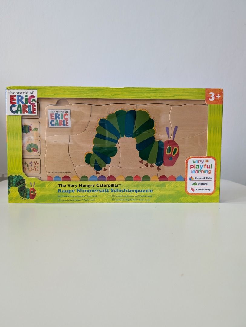 4 in 1 Wooden Tray Puzzle Eric Carle The Very Hungry Caterpillar ...
