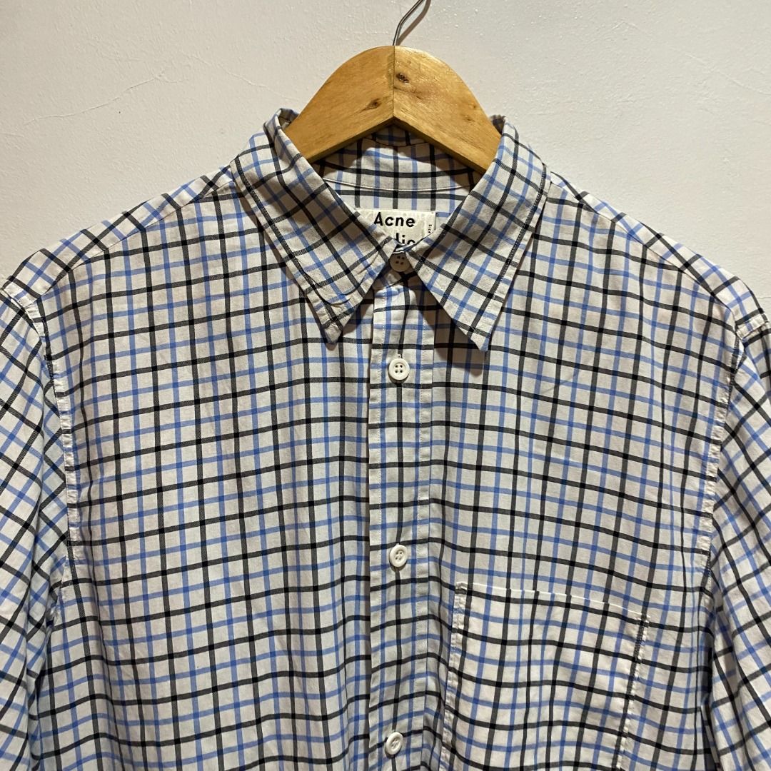 Acne Studios Oak Check Shirt M/L (Category: Tshirts & Polo Shirts ) located in Antipolo. Submitted by bentakahitanoano (Listing ID 1397222685, Image 3). Description: Acne Studios Oak Check Shirt Size 48 (can fit Medium to Large). Classic check pattern with a clean and minimal look. Pit to pit: 23” Length: 29” Still in good condition..