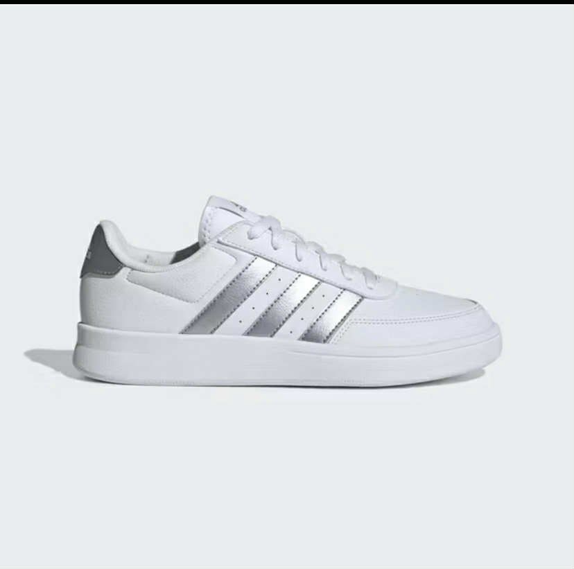 ORIGINAL Adidas silver rubber shoes sneakers (Category: Sneakers) located in Pasig City. Submitted by skydecluttering (Listing ID 1397385209, Image 1). Description: USED ONCE ONLY bought for ₱3,500 WITH ORIG BOX needs a wash Can fit size 6.5-7.