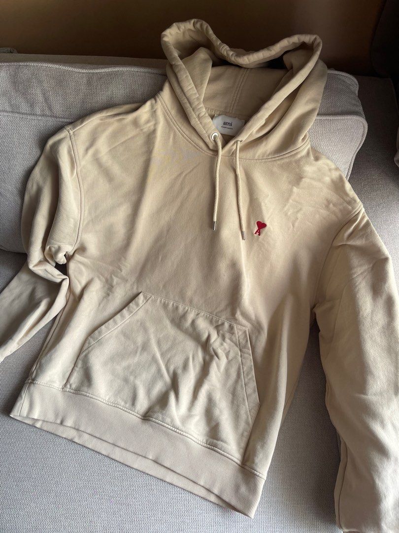 AMI PARIS Hoodie Jacket (Category: Luxury Apparel) located in Quezon City. Submitted by mr.sandman (Listing ID 1397255938, Image 2). Description: Size: XL Color: Sand Guaranteed Authentic Minor unnoticeable small stain on the chest area (super small) other than that looks new and I still have the original tags. .