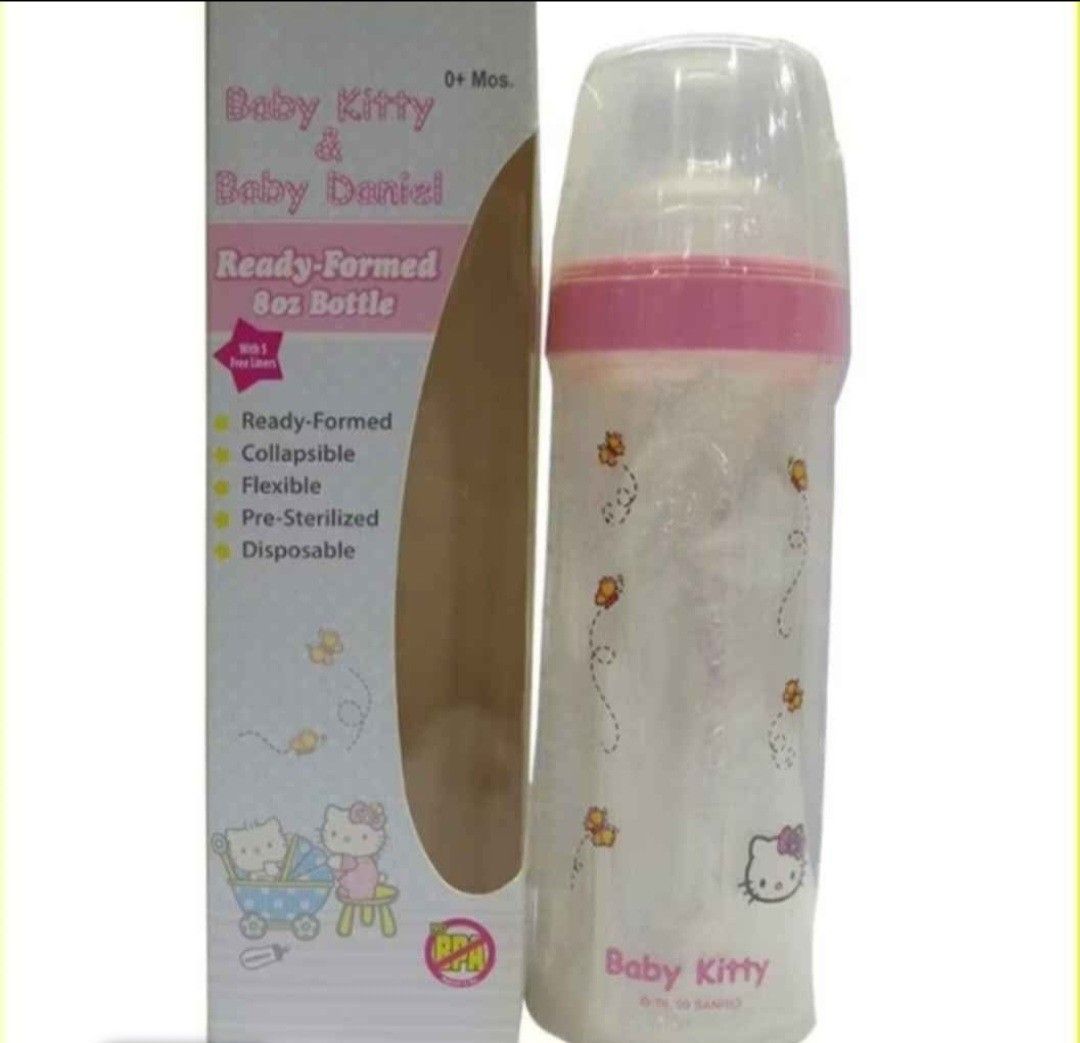 Baby Kitty & Baby Daniel 8oz Bottle (Category: Breastfeeding & Bottle Feeding) located in Manila. Submitted by happyheart.com (Listing ID 1397247680, Image 2). Description: Nurser Bottles with Drop-Ins liner 5counts 8oz..