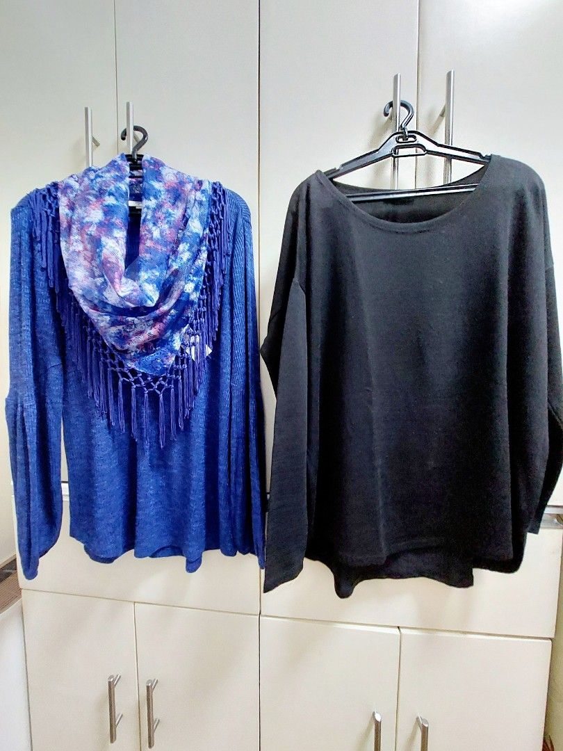 Bundle Women's Long Sleeves Knitted Tops (Category: Longsleeves) located in Quezon City. Submitted by al217 (Listing ID 1397226028, Image 1). Description: Bundle Women's Long Sleeves Knitted Tops ⚠️ 2pcs. for Php200. Colors: Royal Blue & Black (may slightly differ due to lighting). Brands: Style & Co / Terranova Condition: Preloved / Used, but still looks new. Sizes: Small on tag. But, can fit up to XL body frame. RFS: De-cluttering.