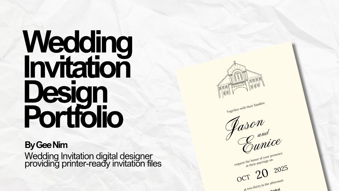 Custom Wedding Invitation Design (Category: Art & Prints) located in Quezon City. Submitted by repositories (Listing ID 1397407111, Image 1). Description: 🎨 Custom Wedding Invitation Design — Digital Files Only (No Printing) 💌 Looking for beautifully designed invitations you can bring to your preferred printer? I create print-ready invitation designs made to match your wedding theme, color palette, and style. You’ll receive high-quality digital