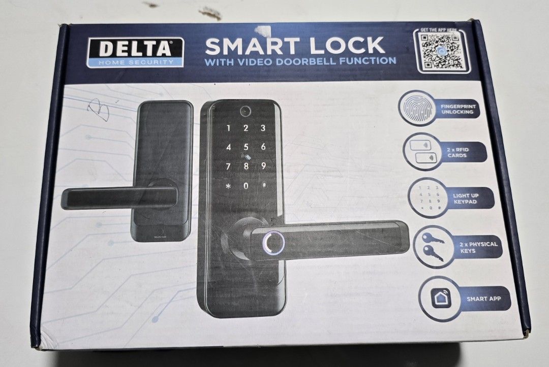 Delta Smart Door Lock (Category: Locks, Doors & Gates) located in Rizal. Submitted by potato_corner (Listing ID 1397329937, Image 1). Description: Delta Smart Door Lock Complete 2 RFID 2 Keys Keypad password Finger Print.