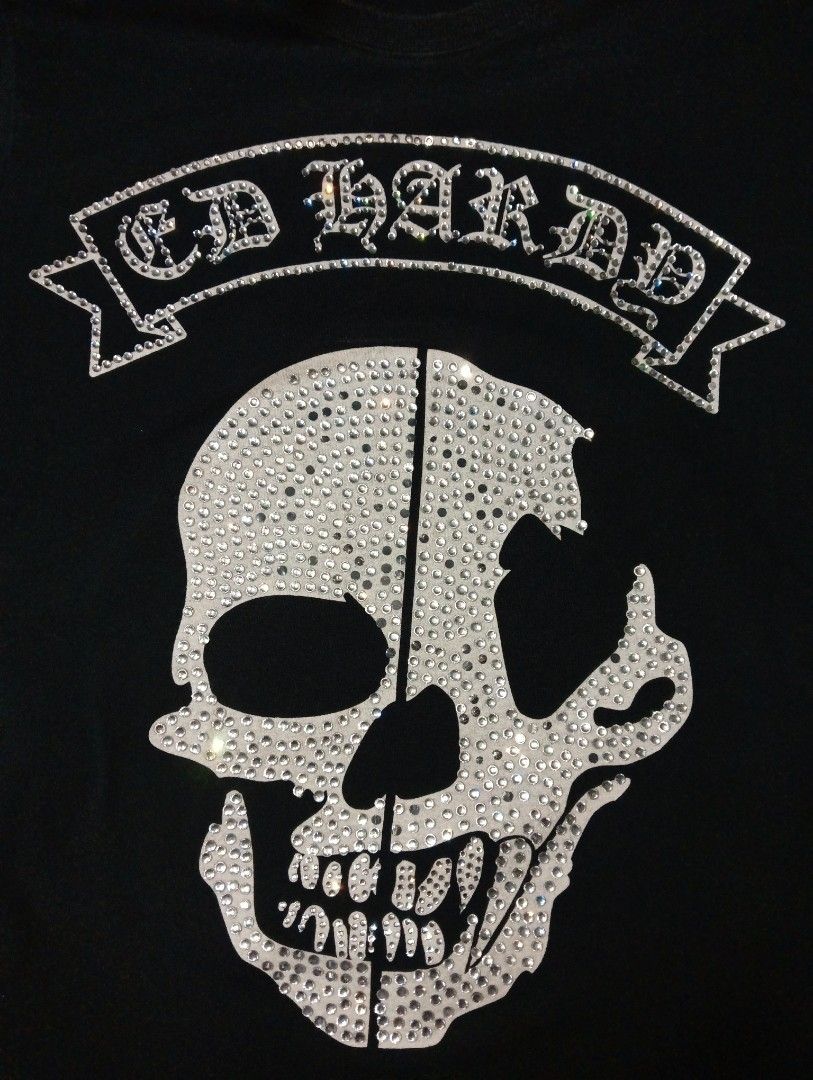 ED HARDY SKULL COLLECTION (Category: Shirts) located in Manila. Submitted by c4pybr (Listing ID 1397391020, Image 3). Description: 600 SHIPPED FEW MISSING RHINESTONES L - 28 W - 18.5 SLEEVES - 8 NEGOTIABLE!!.