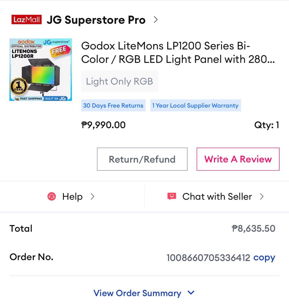 Godox Litemons LP1200R LED Light Panel (Category: Lighting & Studio Equipment) located in Iriga City. Submitted by cheeze_k3yk (Listing ID 1397272908, Image 2). Description: RFS: doesn’t suit my needs *JUST USED ONCE & DIDN’T USE IT AGAIN; *HAS SOME MINIMAL PAINT SCRATCHES AT THE BOTTOM INSERTION OF THE YOKE FRAME BUT EVERYTHING’S IN PERFECT SHAPE COMES WITH ITS ORIGINAL BOX & CONTENTS MOP: GCash, Maya.