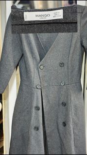 Mango 休閒灰色大衣64229339512706110