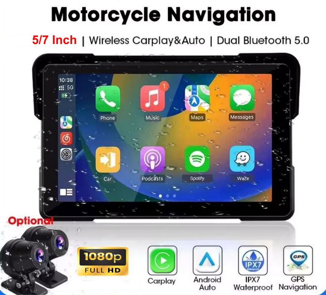Motorcycle Navigation Waze Display Screen Monitor IPX7 5/7 inch ...