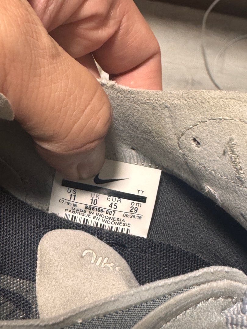 Nike React Element 87 Grey (Category: Sneakers) located in Quezon City. Submitted by josephjyoung (Listing ID 1397353322, Image 2). Description: - Nike React Element 87 - Color: Grey upper with white and grey sole - Size: US 11, UK 10, EUR 45, 29 cm - Features a silver Nike swoosh - Made in Indonesia - Production date: 07/18/19 .