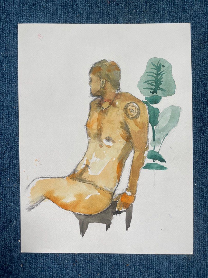Nude Male Form A (Category: Art & Prints) located in Naic. Submitted by avin_pamplina (Listing ID 1397269281, Image 1). Description: Actual piece after nude body sketching in Makati. Watercolor paper on Fabriano paper 9x12 inches Sf care pf buyer.