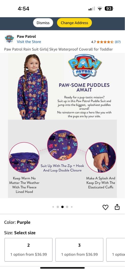 Paw Patrol Skye Rainsuit Hooded (Category: Babies & Kids Fashion) located in Manila. Submitted by mummyrandom (Listing ID 1397366341, Image 3). Description: Size: 104cm (3-4 yo) Brand new with tag Super pretty in actual ❤️ .
