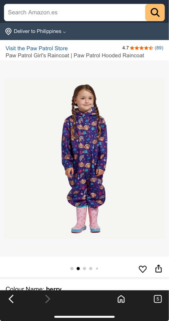 Paw Patrol Skye Rainsuit Hooded (Category: Babies & Kids Fashion) located in Manila. Submitted by mummyrandom (Listing ID 1397366341, Image 1). Description: Size: 104cm (3-4 yo) Brand new with tag Super pretty in actual ❤️ .
