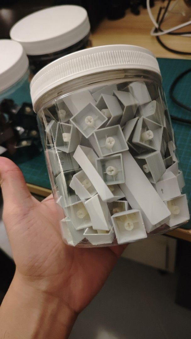 Random Keycaps - White, Black, and Yellow (Category: Computer Keyboard) located in Muntinlupa City. Submitted by andrey16 (Listing ID 1397363842, Image 1). Description: - Keycap in white, black, and yellow colors. - Stored in clear plastic jars. - Perfect for mechanical keyboard customization. - Incomplete and Random RFS: Nakatambak lang.
