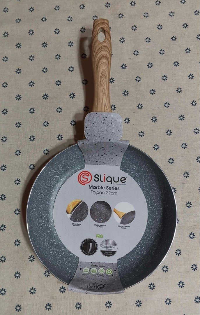 Slique Marble Series Frypan 22cm (Category: Cookware & Accessories) located in San Mateo. Submitted by kusinaninanan (Listing ID 1397355232, Image 1). Description: Branded Slique 22cm Nonstick and induction ready .