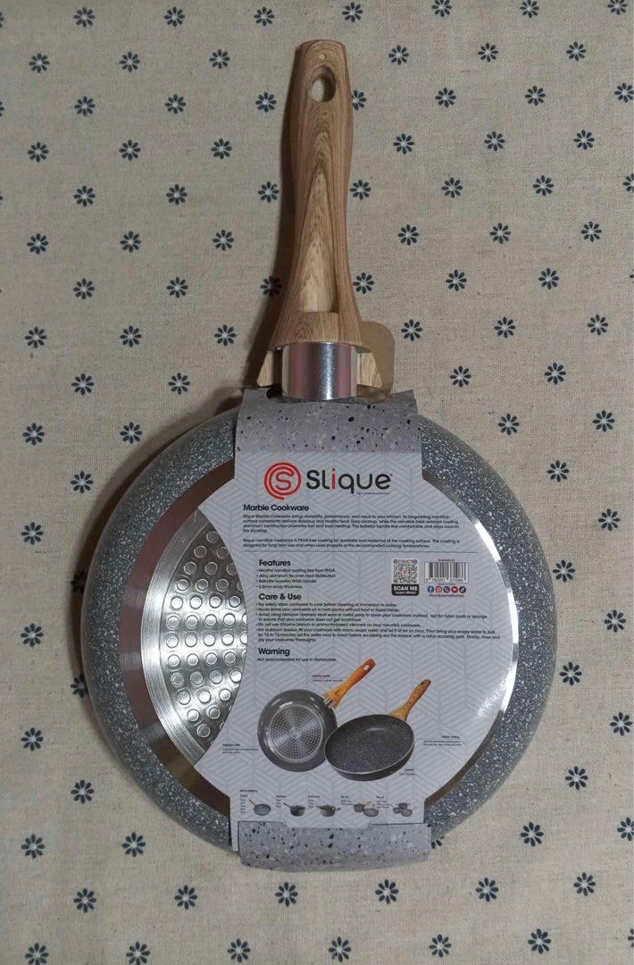 Slique Marble Series Frypan 22cm (Category: Cookware & Accessories) located in San Mateo. Submitted by kusinaninanan (Listing ID 1397355232, Image 2). Description: Branded Slique 22cm Nonstick and induction ready .