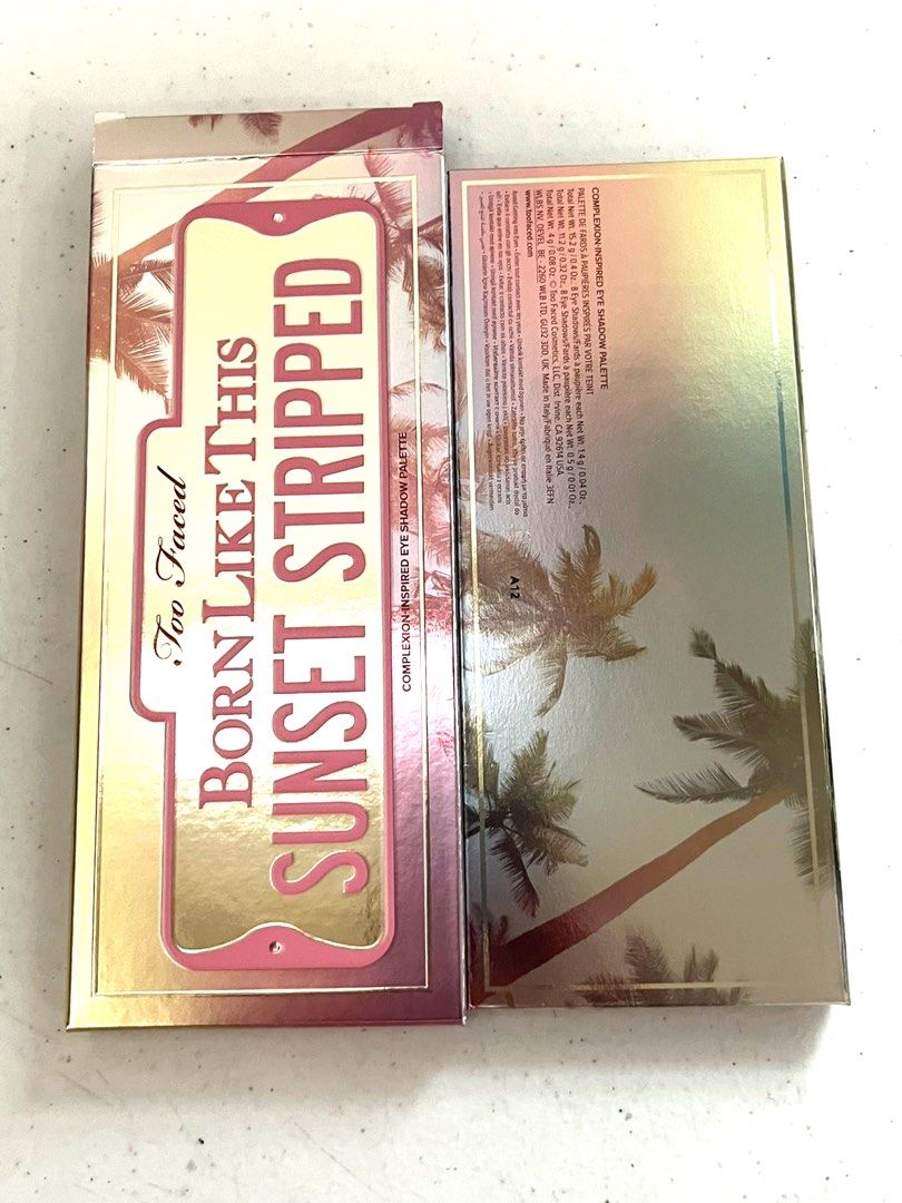 TOO FACED BORN LIKE THIS SUNSET STRIPE EYESHADOW (Category: Makeup) located in San Juan City. Submitted by cashfrancefashioncosmetics_ph (Listing ID 1397296767, Image 2). Description: TOO FACED BORN LIKE THIS SUNSET STRIPE EYESHADOW SHADES IS POSTED.