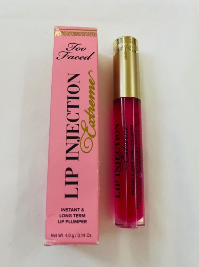 TOO FACED LIP INJECTION (Category: Makeup) located in San Juan City. Submitted by cashfrancefashioncosmetics_ph (Listing ID 1397276913, Image 3). Description: PER PIECE ‼️TOO FACED INJECTION EXTREME LIP PLUMPING 4g SHADE ORIGINAL 4slots BUBBLE YUM 1SLOT STRAWBERRY 6SLOTS .