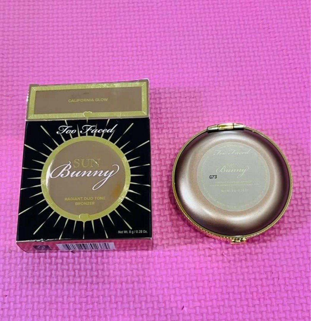 TOO FACED SUN BUNNY RADIANT DUO TONE BRONZER (Category: Makeup) located in San Juan City. Submitted by cashfrancefashioncosmetics_ph (Listing ID 1397275200, Image 2). Description: TOO FACED SUN BUNNY RADIANT DUO TONE BRONZER SHADE CALIFORNIA GLOW SIZE 8g.
