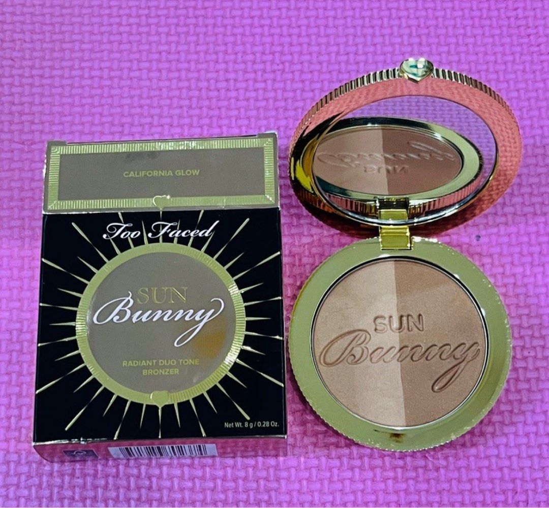 TOO FACED SUN BUNNY RADIANT DUO TONE BRONZER (Category: Makeup) located in San Juan City. Submitted by cashfrancefashioncosmetics_ph (Listing ID 1397275200, Image 1). Description: TOO FACED SUN BUNNY RADIANT DUO TONE BRONZER SHADE CALIFORNIA GLOW SIZE 8g.