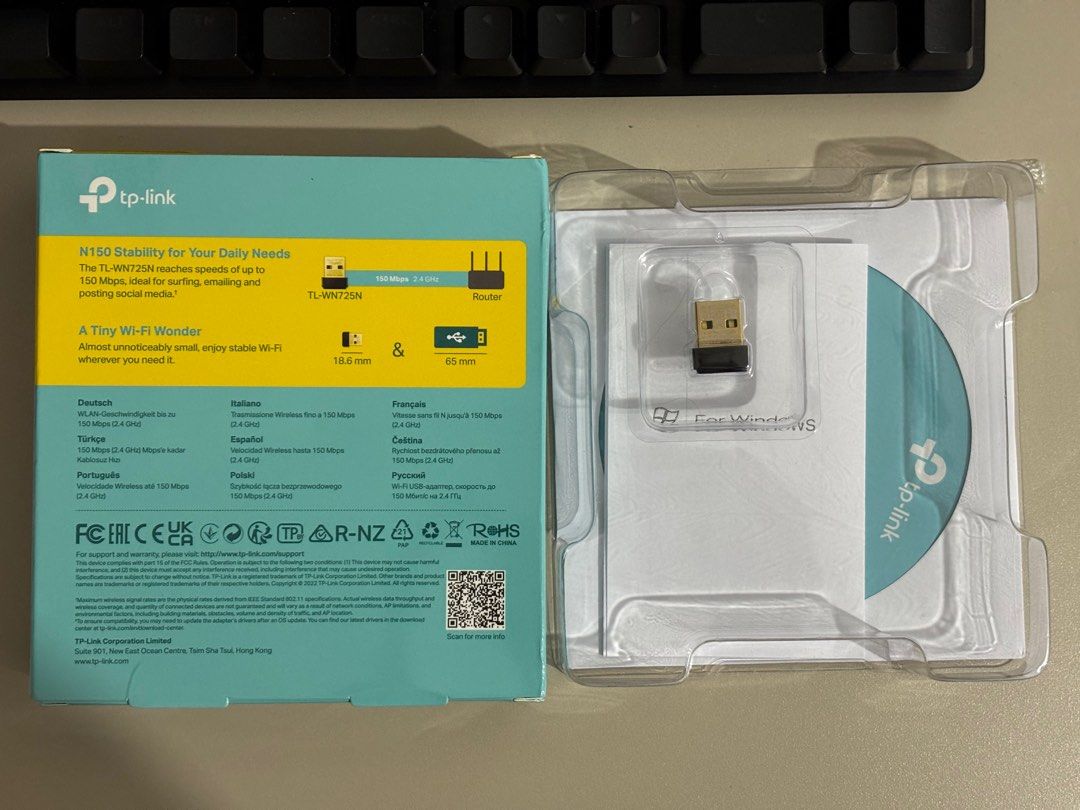TP-Link 150Mbps Wireless N Nano USB Adapter (Category: Cables & Adaptors) located in Manila. Submitted by irnsnchz (Listing ID 1397327035, Image 2). Description: - TP-Link TL-WN725N Wireless Nano USB Adapter - Up to 150 Mbps (2.4 GHz) speed for browsing, email, and social media - Nano-sized for portability - Compatible with Windows, Mac, and Linux - Package includes adapter, CD, and manual - RFS: Shift to cable connection PAYMENT METHODS: - BPI B