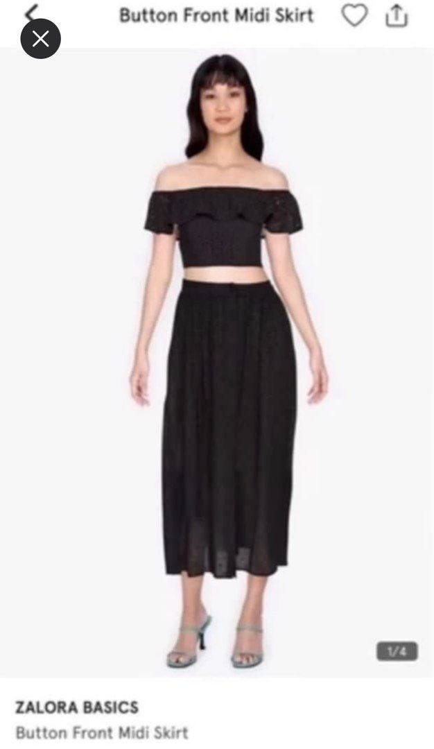 Zalora Basics Off Shoulder Eyelet Crop Top (Category: Others Tops) located in Imus. Submitted by mickey_faye (Listing ID 1397325376, Image 1). Description: - Zalora Basics off-shoulder crop top - Size: L - Features: Eyelet design, ruffled neckline - Closure: Zipper - Original Price: PHP 729.00 - Versatile for casual or dressy wear - Brandnew, bought from zalora. Dimes: Width: 18 inches Length: 11 inches Shipping fee will be shouldered by the buye