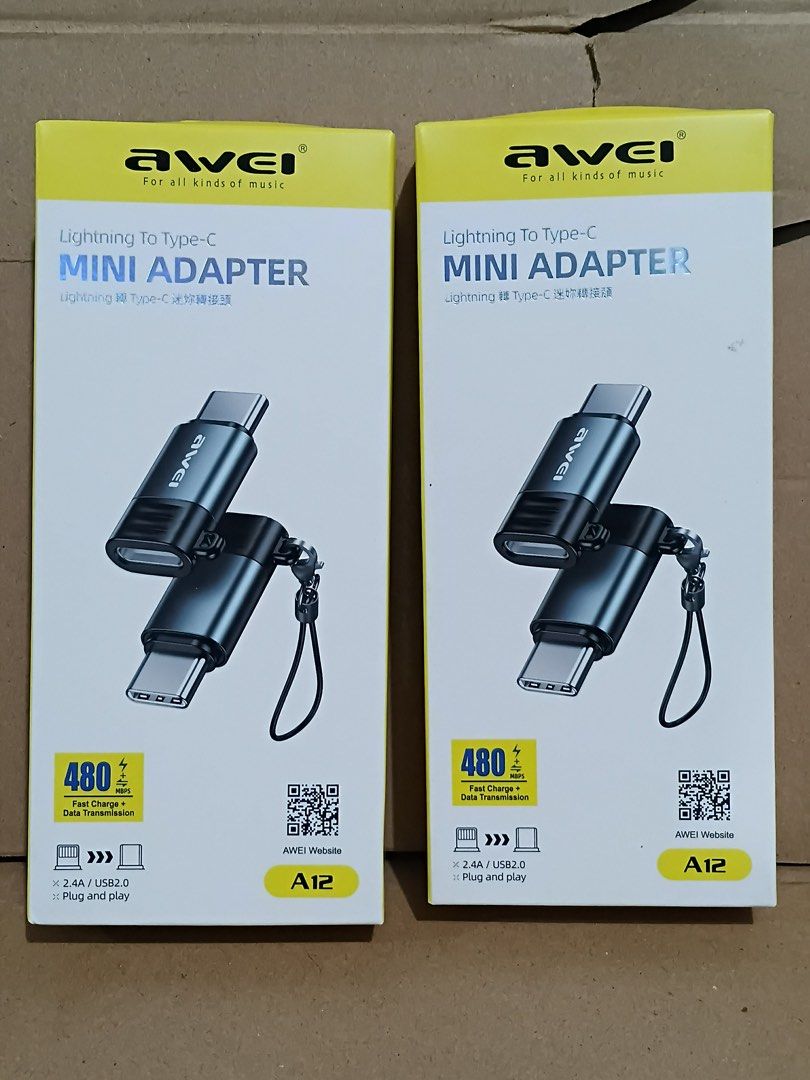 Awei Lightning to Type-C kini adapter fast charge + data transmission (Category: Cables & Adaptors) located in Manila. Submitted by mxrx_ (Listing ID 1401625577, Image 1). Description: .