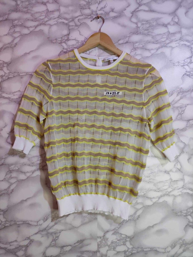 Carven Striped Top (Category: Blouses) located in Bulacan. Submitted by 2nd_base (Listing ID 1401708702, Image 1). Description: dimension width 17 length 22.5 size: small on tag excellent condition, no issue.
