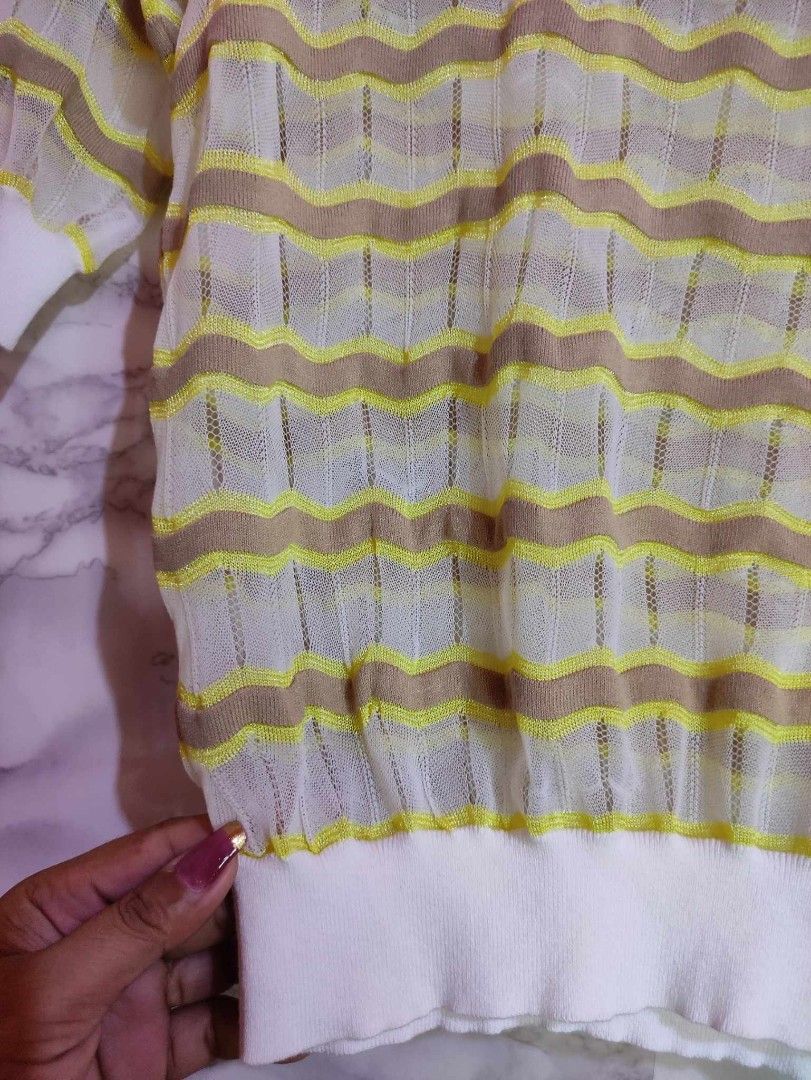 Carven Striped Top (Category: Blouses) located in Bulacan. Submitted by 2nd_base (Listing ID 1401708702, Image 3). Description: dimension width 17 length 22.5 size: small on tag excellent condition, no issue.