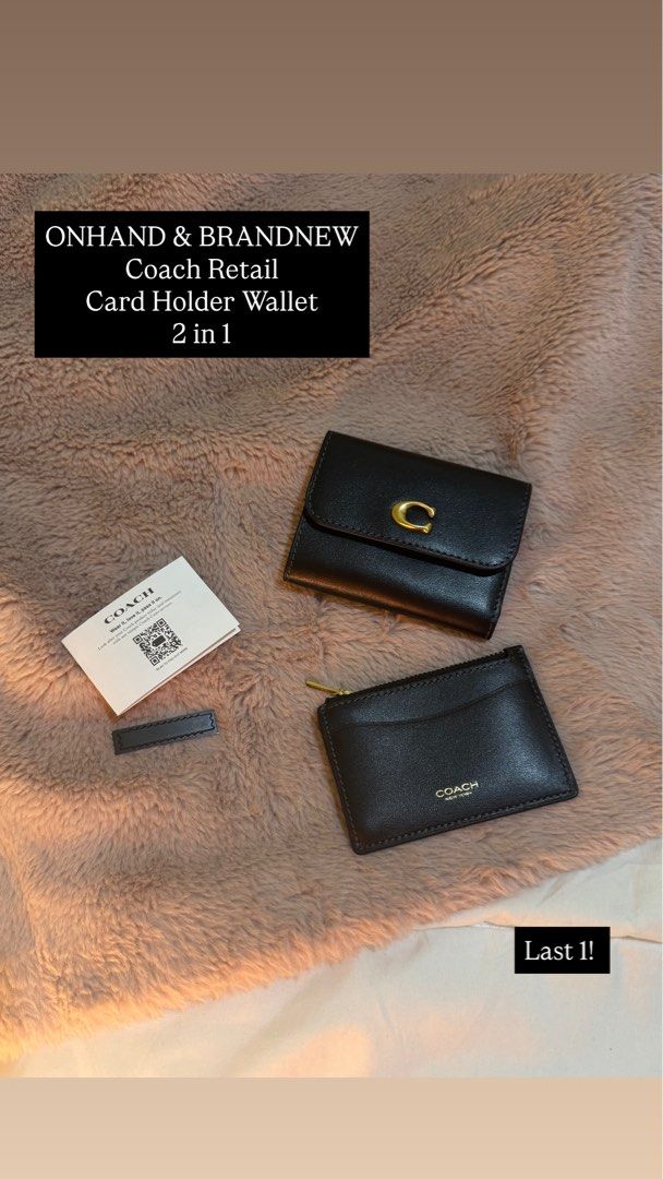 Coach Retail Card Holder Wallet (Category: Luxury Bags & Wallets) located in San Fernando. Submitted by luckyfindsco (Listing ID 1401681047, Image 1). Description: This is brandnew. Last price posted. Coach retail wallet with removable card case. Super classy!.