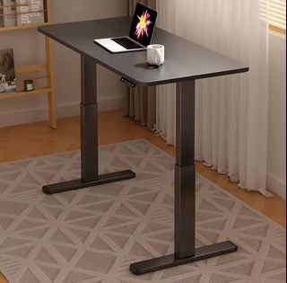 Electric Height Adjustable Table | Walnut Standing Desk | Motorized Sit ...