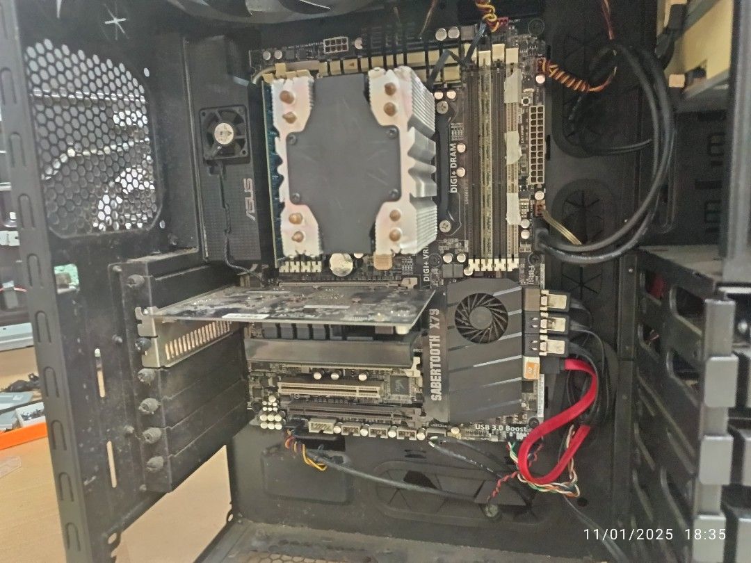 i7-3820 computer CPU only (Category: Desktops) located in Petaling Jaya. Submitted by jijidodo (Listing ID 1401641663, Image 2). Description: Items included: CPU: Intel i7-3820 3.60Ghz Mobo: ASUS Sabertooth x79 GPU: Winfast GT 630 RAM: 12GB DDR3 SSD: Corsair SATA 60GB ASUS Blu-Ray drive Samsung DVDRW Case Cooler Master CM690 II Windows 10 pro Note: No power supply Machine is in working condition. COD only, testing on site..