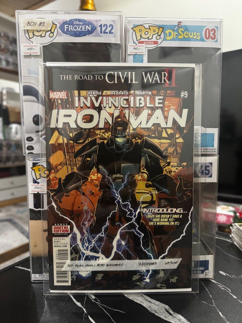 Invincible Iron Man #9 Comic Book (Category: Comics & Manga) located in Pateros City. Submitted by lacasadekartonph (Listing ID 1401703331, Image 1). Description: 1st full app Riri Williams 1st ptg.