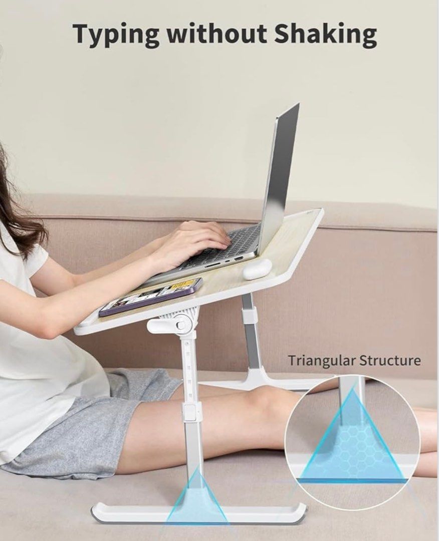Laptop Bed Tray Table Adjustable Height & Angle (Category: Tables & Sets) located in Rosario. Submitted by mira33396 (Listing ID 1401577652, Image 3). Description: Decluttering for my Mental health (Please respect my pricing as I will be using the funds from my medication, thank you) Bought for: ₱2400 Selling price: P800 Location: Rosario Cavite MOD: lalamove or j&t -adjustable height and angle -with stopper -Very sturdy -high quality materials -