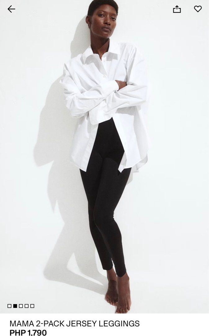 H&M Mama 2-Pack Jersey Leggings - Black (Category: Other Bottoms) located in General Trias. Submitted by ellirycccc (Listing ID 1401585227, Image 2). Description: - Black Mama 2-pack jersey leggings - Designed for comfort and style - Versatile for various tops - Perfect for everyday wear - Color: Black.