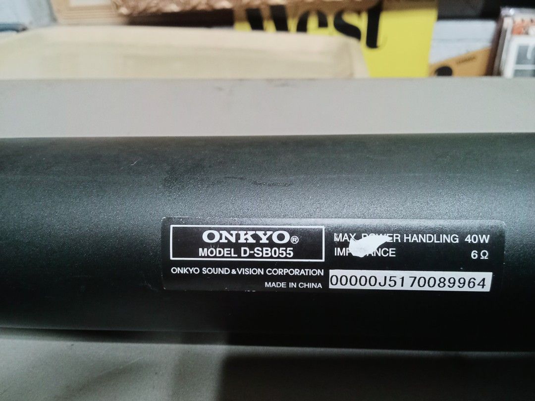 Onkyo D-SB055 Soundbar (Category: Soundbars, Speakers & Amplifiers) located in Quezon City. Submitted by jhayjaz08 (Listing ID 1401536986, Image 3). Description: ONKYO Passive Sound Bar Speaker Quality Sound Bar 40 W 6 Ohms Good Condition 2500 only .